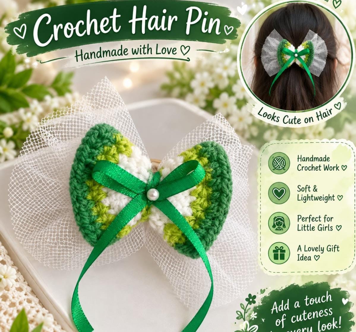 Crochet hair pin